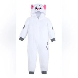 Disney Moana Pua Pig Fleece Hooded One Piece Pajamas Costume Kids 7/8